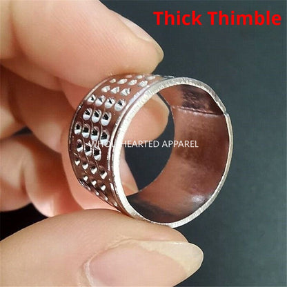 1670★ Dedal engrosado antiguo, dedal de punto de cruz cosido a mano para el hogar, dedal de aro, anillo de costura, anillo protector de dedo de boda★