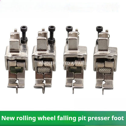 1204★ Pied presseur à rouleau plat pour voiture, nouveau pied presseur à abaissement de fosse, col supérieur, taille supérieure, pied presseur à abaissement de fosse haut et bas, ligne foncée, tangente, élastique★