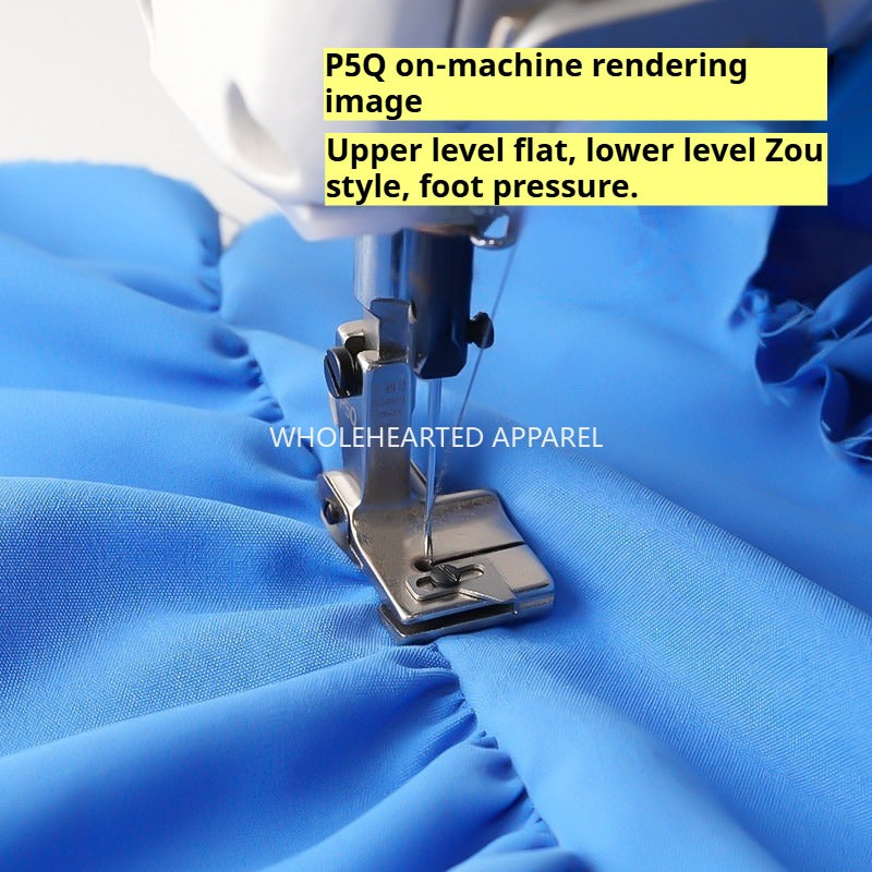 1607★  New P5Q adjustable wrinkle presser foot electroplating all-steel flat car universal wrinkle pumping wrinkle presser foot sewing accessories ★