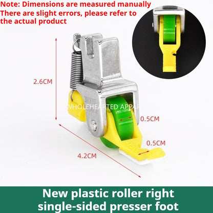 1004★ flat car new Teflon plastic roller unilateral presser foot JY36 unilateral upper zipper presser foot sewing machine accessories★