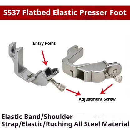1103★  S537 Computer flat car presser foot, rubber band presser foot, elastic shoulder strap on sewing machine, all-steel presser foot sewing machine accessories★