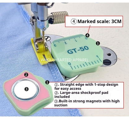 1598★  [Accurate rib] New flat car plastic magnet sizing fabric anti-roll rib with scale multi-function locator sewing machine accessories★