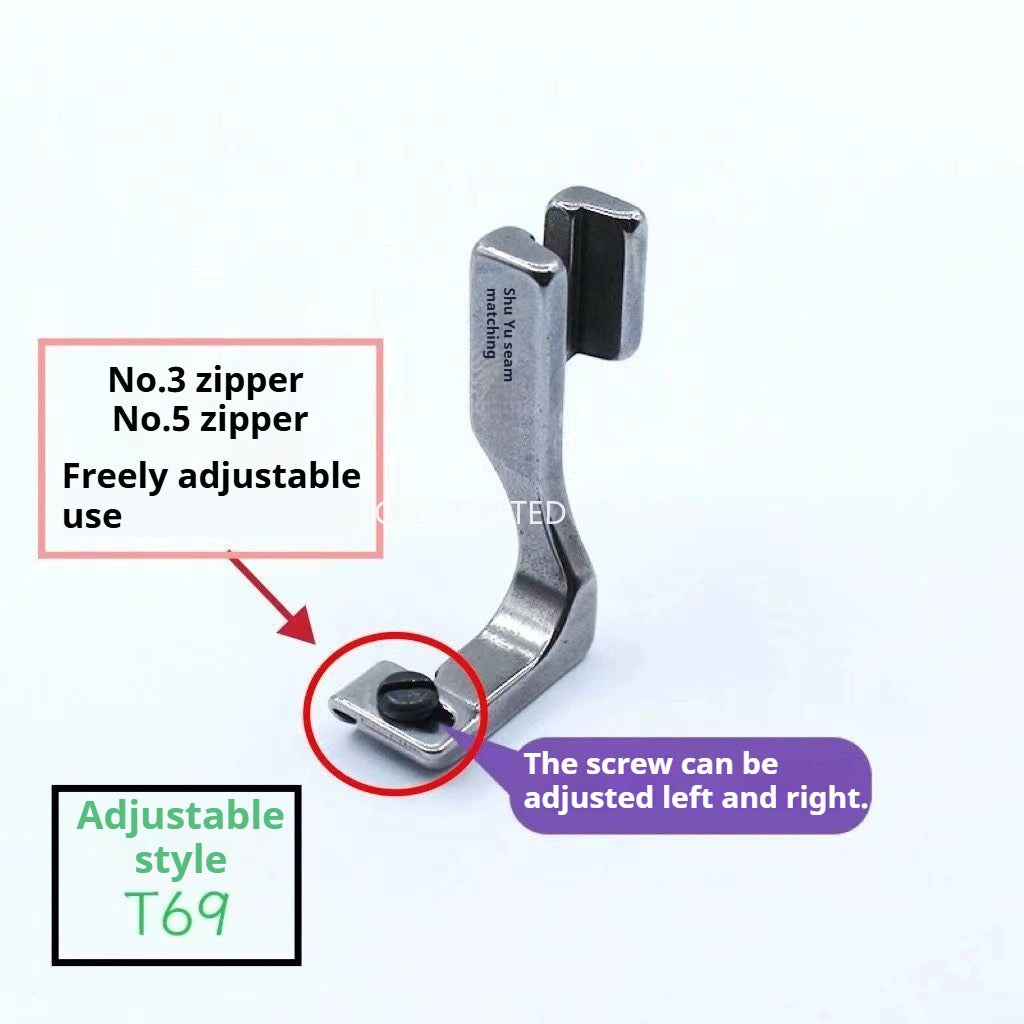 1069★  Model number T69 (adjustable) Invisible zipper presser foot with notch Multifunctional zipper presser foot Computer flat car Industrial flat seam★