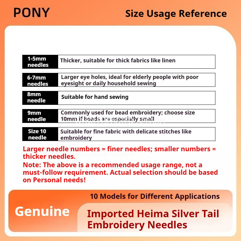 1514★ Aiguilles à broder indiennes authentiques PONY, marque cheval, marque cerf, queue dorée, 25 pièces/sachet★