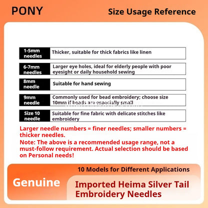 1514★ Aiguilles à broder indiennes authentiques PONY, marque cheval, marque cerf, queue dorée, 25 pièces/sachet★
