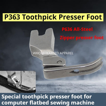 1325★ Prensatelas para palillos de dientes para cremalleras de acero P363, prensatelas para cremalleras estrechas, prensatelas para cremalleras superiores 0,3★