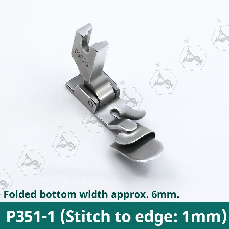 1107★  P351 non-ironing folding edge pressing foot, turtle hat under folding flat car crimping drum tool★