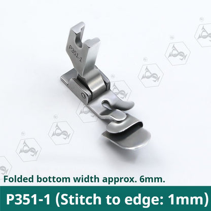 1107★  P351 non-ironing folding edge pressing foot, turtle hat under folding flat car crimping drum tool★
