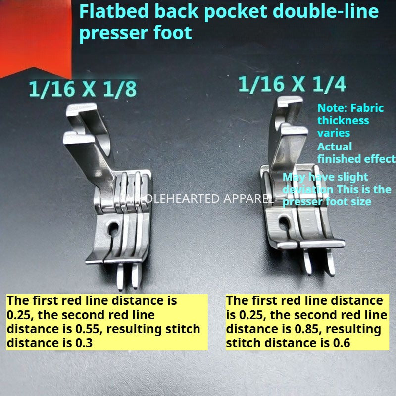 1211★ Prensatelas de doble cuchilla SP-18 totalmente de acero, prensatelas tangencial para bolsas de jeans, prensatelas de línea abierta de 0,1/0, prensatelas de doble tope para automóvil plano★