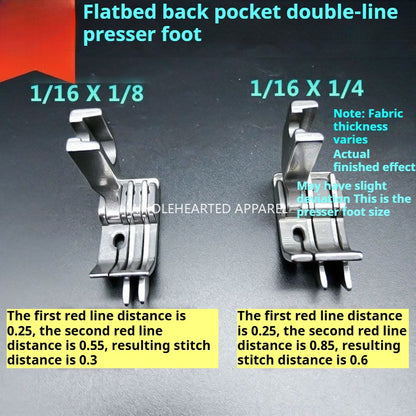 1211★ Prensatelas de doble cuchilla SP-18 totalmente de acero, prensatelas tangencial para bolsas de jeans, prensatelas de línea abierta de 0,1/0, prensatelas de doble tope para automóvil plano★
