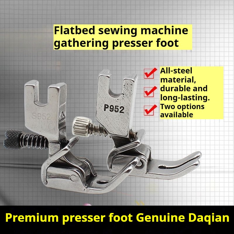 1281★ Pied-de-biche plat réglable pour machine à coudre, pied-de-biche froissant tout acier, pied-de-biche de qualité professionnelle P952 S952★