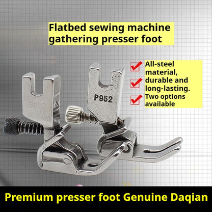 1281★ Pied-de-biche plat réglable pour machine à coudre, pied-de-biche froissant tout acier, pied-de-biche de qualité professionnelle P952 S952★