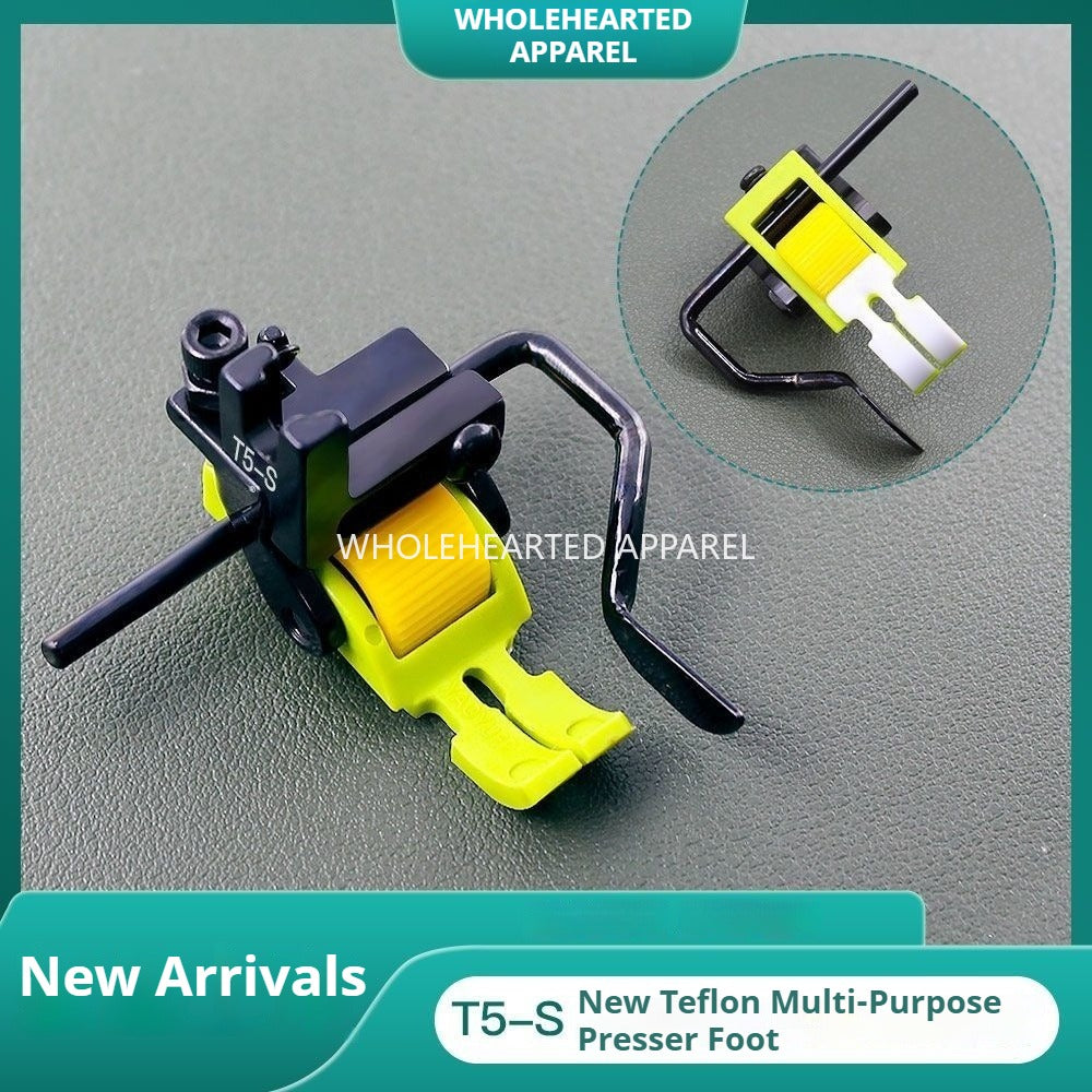 1592★  New Teflon T5-S multi-purpose five-in-one computer flat car left and right rib pressing roller pressing foot★