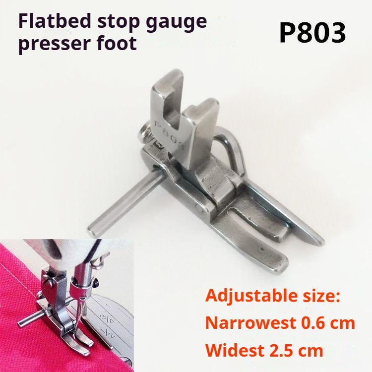 1287★ Pied-de-biche à largeur réglable et butée étroite pour chariot plat, pied-de-biche à tige de guidage réglable pour chariot plat P801 P803★