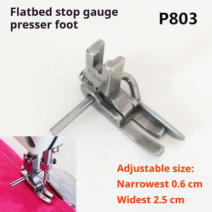 1287★ Pied-de-biche à largeur réglable et butée étroite pour chariot plat, pied-de-biche à tige de guidage réglable pour chariot plat P801 P803★