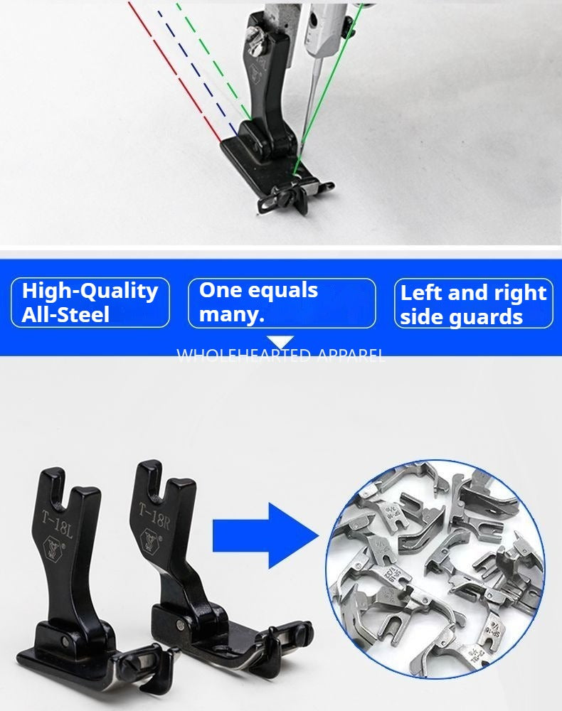 1569★  New computer flat car universal universal T-18 adjustable blocking edge presser foot left and right with knife head stop open wire presser foot★