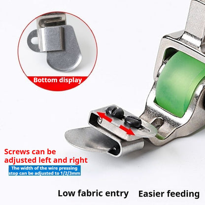 1013★ New T351 down-turned edge roller presser foot turtle shell cap wrinkle-free downward rolled edge premium all-steel flat sewing machine adjustable★