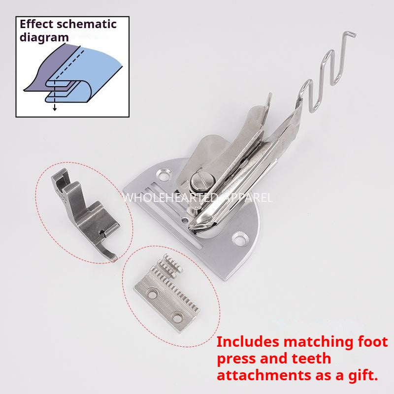 1445★  [Eagle] Flat car needle board double pack pull cylinder A10 four-fold hemming cylinder hemming device, jerking off with teeth and pressing feet★