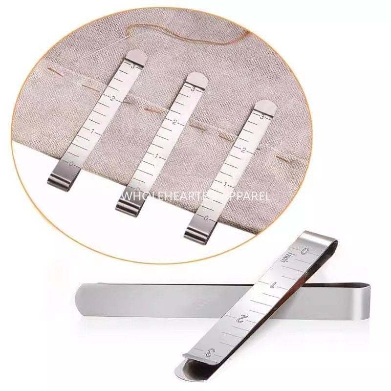 1663★ Clip de metal para dobladillo de costura, clip de costura, regla de medición de 3 pulgadas, clip de acolchado, regla fija, marcador fijo de costura DIY★