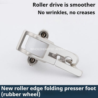 1650★  New roller 0.3 stop crimping presser foot electroplating all-steel flat car universal folding hem presser foot sewing accessories★