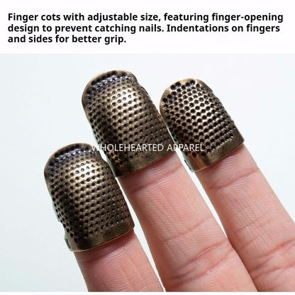 1414★ Thimble finger cover household hand sewing cross stitch thickened adjustment real copper finger guard thimble hoop sewing tool★