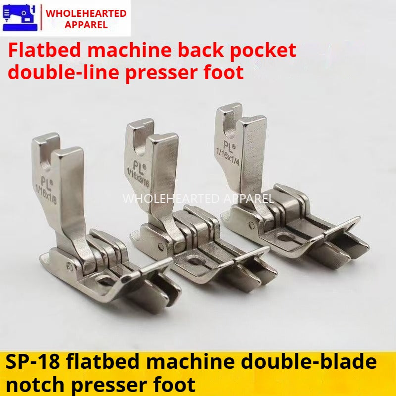 1050★  Flat car with knife presser foot All-steel double three-knife presser foot Jeans back bag tangential presser foot Unilateral double knife stop presser foot★