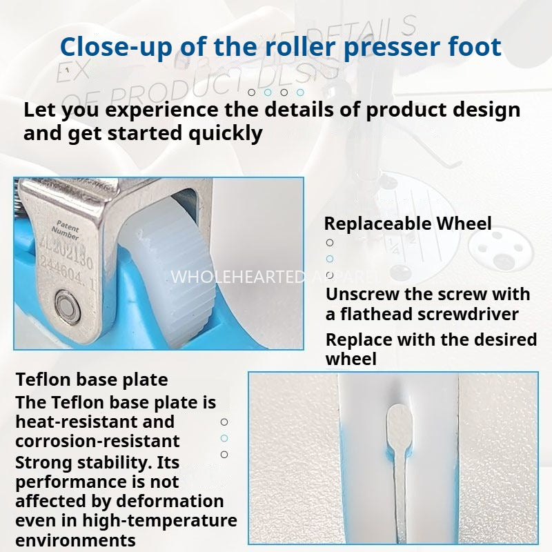 1143★  New flat car special Teflon narrow roller presser foot anti-eating cloth rush cloth★