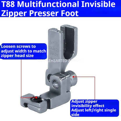 1481★  New flat car T88 adjustable multi-functional invisible zipper presser foot, computer flat car with zipper unilateral presser foot★