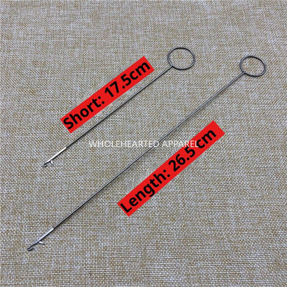1109★ Juego completo de agujas de crochet de acero inoxidable con pasador de cinta de crochet súper largo, herramienta para enhebrar cuerdas, aguja para enhebrar cinta de crochet antiorejas★