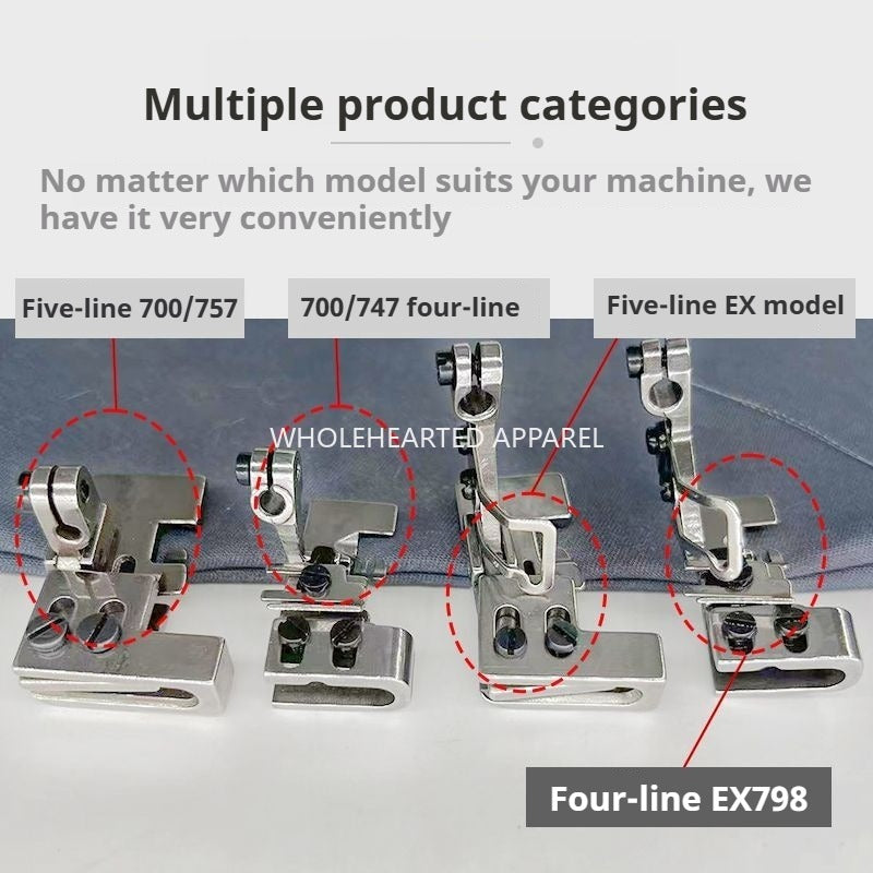 1510★ Machine à copier à quatre et cinq fils, pied presseur anti-froissage à prix réduit, procédé double couche plat supérieur et froissé inférieur, accessoires de machine à verrouillage de bord tout acier★