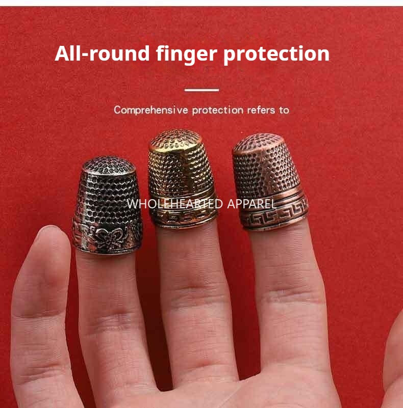 1668★ Dé à coudre antique en bronze fait main, protège-doigts anti-perforation pour la maison, outil de couture à la main★