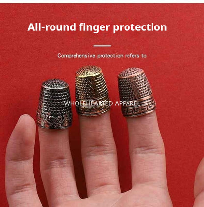 1668★ Dé à coudre antique en bronze fait main, protège-doigts anti-perforation pour la maison, outil de couture à la main★