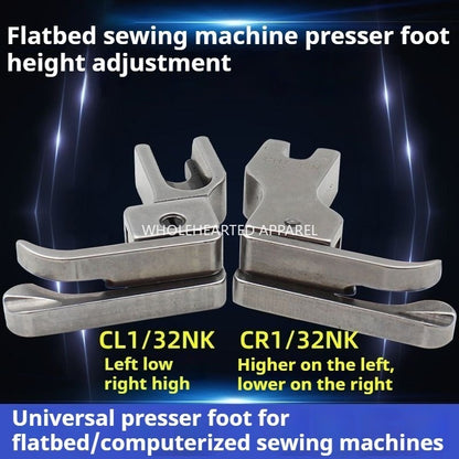 1183★ Prensatelas alto y bajo para máquina de coser industrial de acero CR1/16N, prensatelas alto y bajo para máquina de coser CL1/32N, prensatelas de alambre con tope abierto★