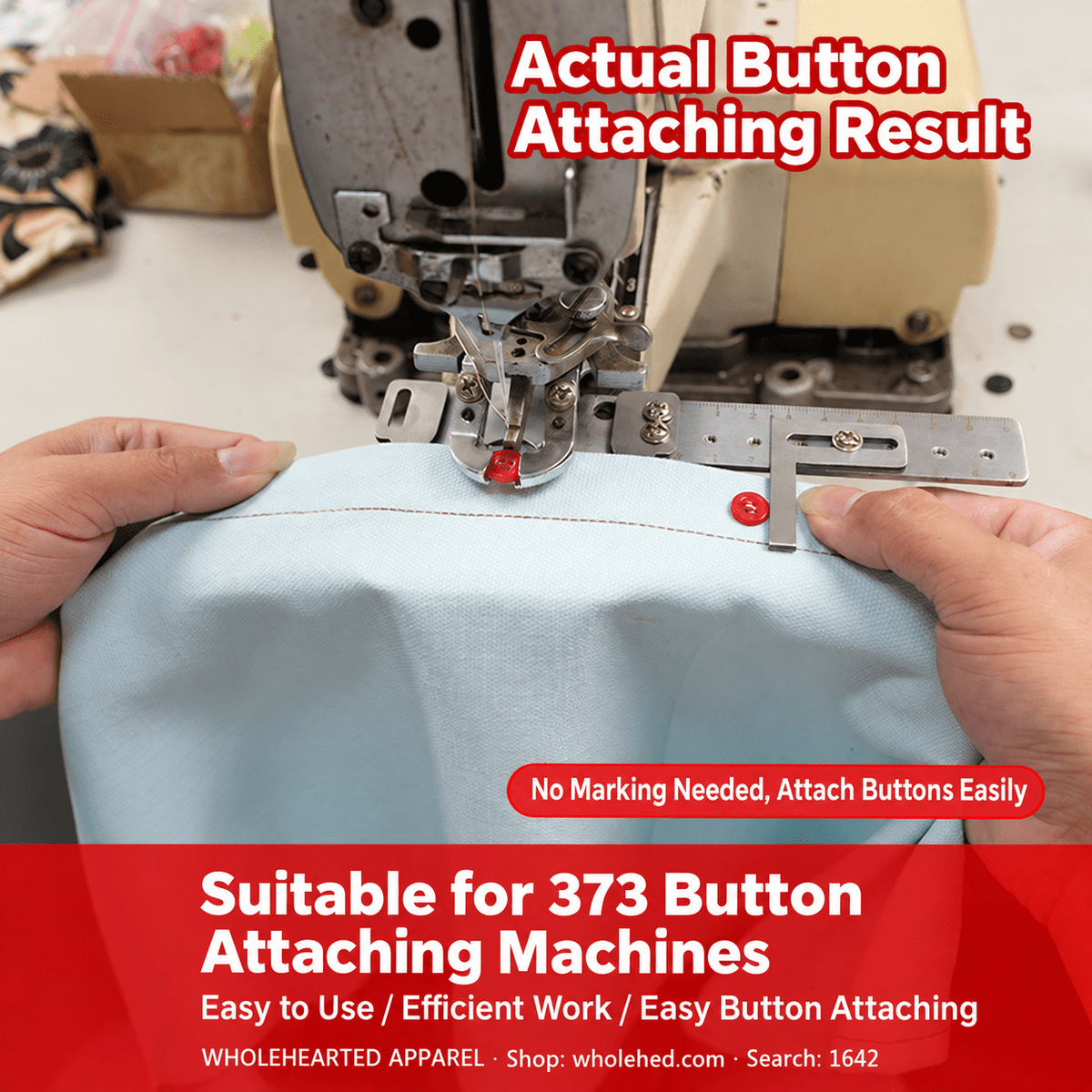 1642★ Nouveau guide de positionnement pour machines à coudre les boutons 373, aucun pré-marquage requis