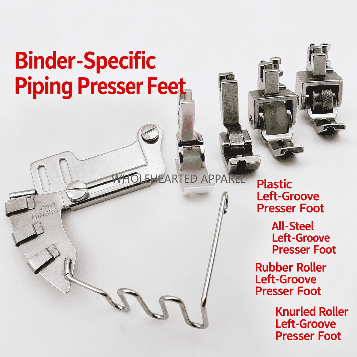 1025★ New Arrivals 2 | More Options | 4-in-1 Cord Piping Binder Attachment for Duvet Covers, Pillowcases and Cotton Cord Sewing, Industrial Sewing Machine Accessory.