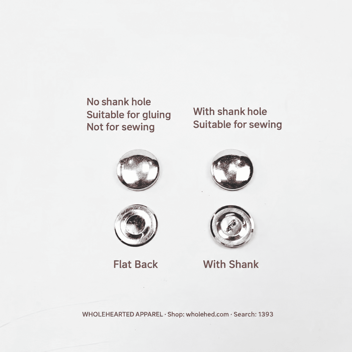 1393★ Universal Fabric-Covered Metal Button Maker Tool, 4 Sizes, Bulk Pack for 20 Pairs.