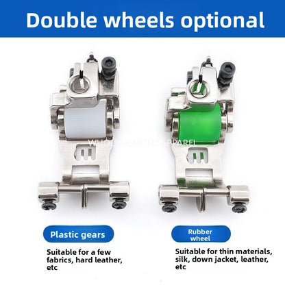 1633★  Interlock sewing machine boutique all-steel presser foot, adjustable roller, three-needle five-wire rubber wheel plastic gear