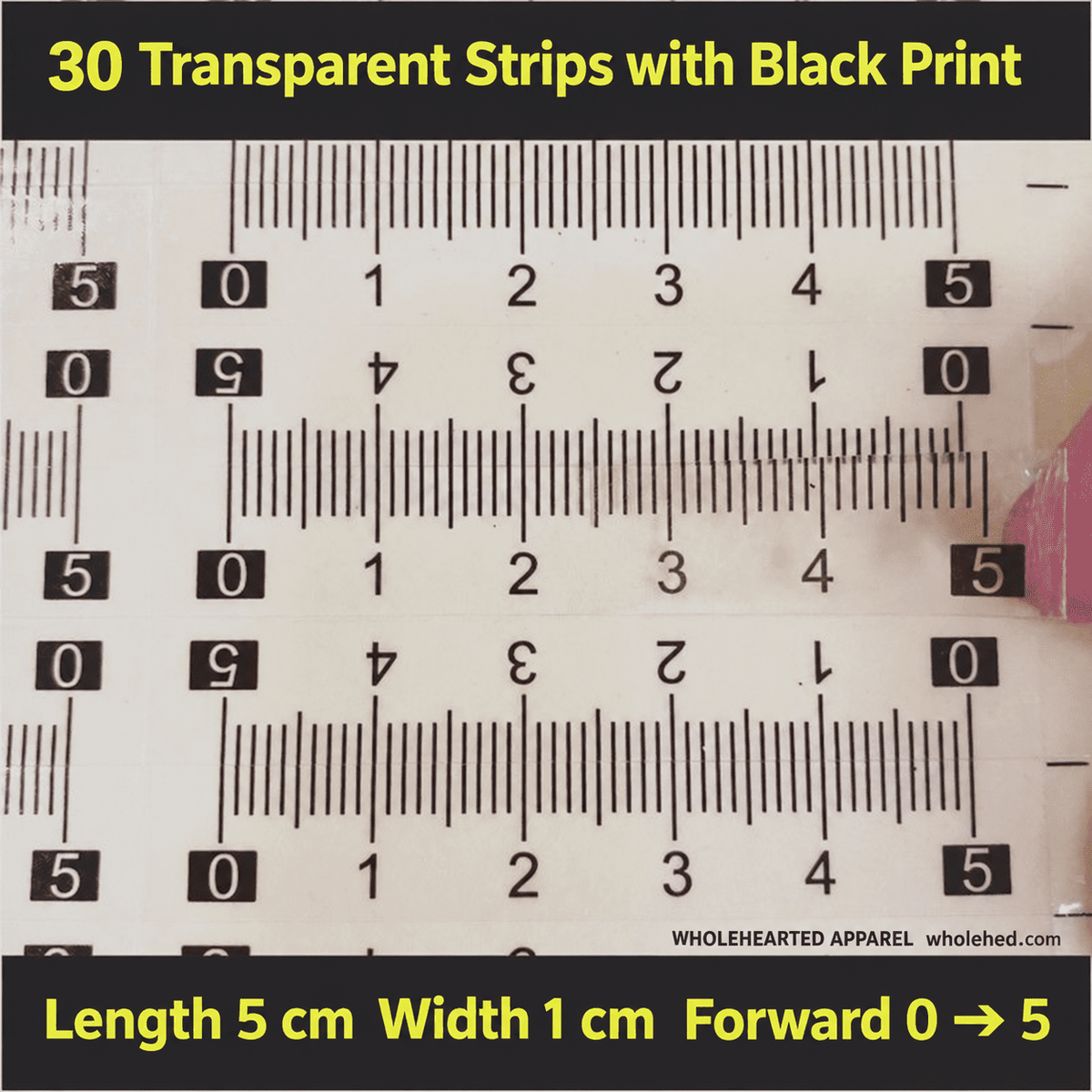 1603★ Transparent Self-Adhesive Waterproof PVC Ruler Sticker with Center-Finding Scale Customizable.