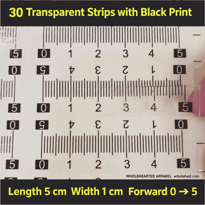1603★ Transparent Self-Adhesive Waterproof PVC Ruler Sticker with Center-Finding Scale Customizable.