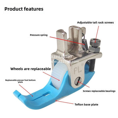 1143★  New flat car special Teflon narrow roller presser foot anti-eating cloth rush cloth