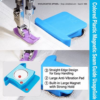 1886★ Strong Magnetic Sewing Machine Edge Guide with Measurement Scale for Flatbed Machines