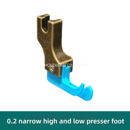 1687★  [Narrow 0.2/0] Plastic high and low presser foot flat car on zipper pressing line Teflon Oxford stop edge