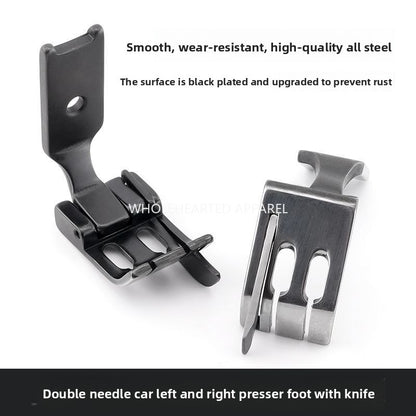1625★  New all-steel S570 double needle car left and right with knife stop presser foot left and right stop stop side presser foot sewing machine accessories