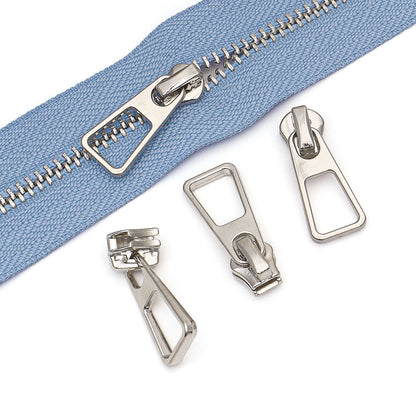 3087  Zipper No. 3 No. 5 Metal Hanging White 16482 Slider Hollow Square Zinc Alloy Slider Suitable for Luggage and Clothing