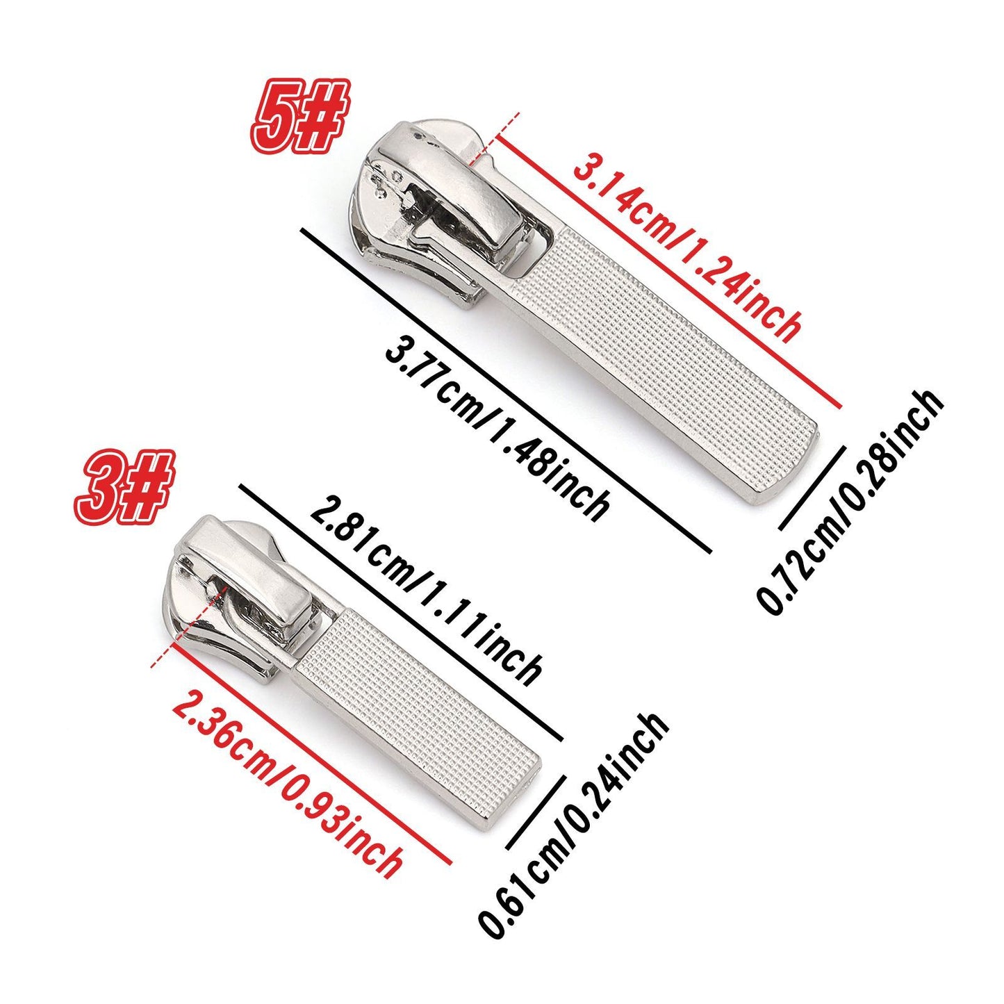 3098  Zipper No. 3, No. 5 Platinum Metal 14631 Slider with Lock Luggage Clothing Zipper can be sold directly by the manufacturer