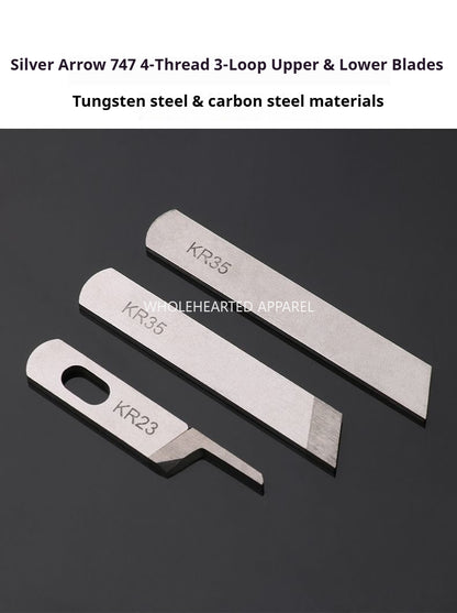 1096★ Accesorios para máquinas de coser máquina overlock Silver Arrow máquina overlock de cuatro hilos máquina overlock industrial 747 cuchillas superiores e inferiores marca Eagle genuina★