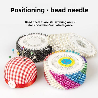 1671★  Color pin pearlescent needle DIY hand-fixed clothing accessories vertical cut pearl setting needle sewing tool
