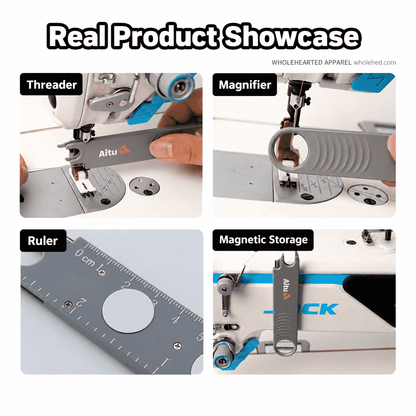 1932★ Multifunction Sewing Machine Needle Threader with Seam Ripper Magnetic Attachment Ruler and Magnifier.