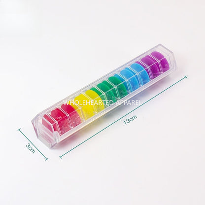 1755★ SY-215 Juego de portabobinas de plástico multicolor para máquinas de pespunte con caja de almacenamiento★