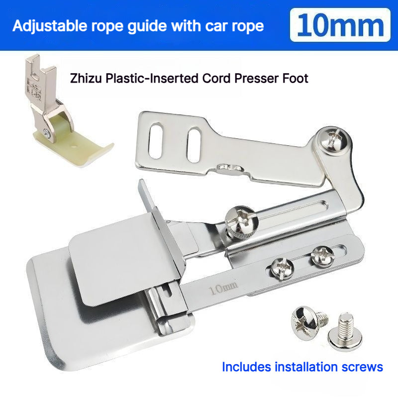 1906★ Adjustable Steel Piping Binder Attachment for Lockstitch Sewing Machines, Fold and Cord Guide★